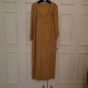 Antique Gown Gold Lame with Crystals – S 6/8